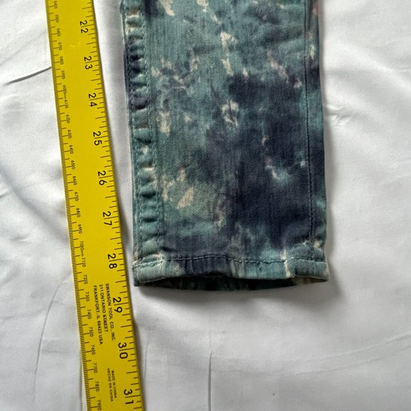 True Religion Jeans Women 24x28.5 Halle Tie Dye Blue Skinny Ankle Stretch - Picture 8 of 15